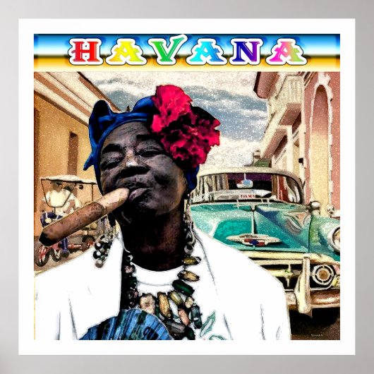 Vintage Havana Cuba Poster (Voorkant)