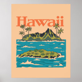 Vintage Hawaï 1950 Reis Poster