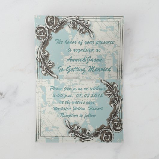 vintage Hawaï hibiscus bloemen tropisch huwelijk (Binnen)