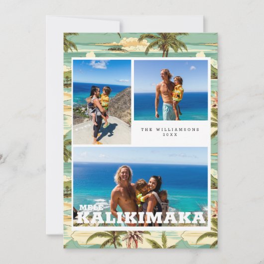 Vintage Hawaï | Mele Kalikimaka Kerstkaart (Voorkant)