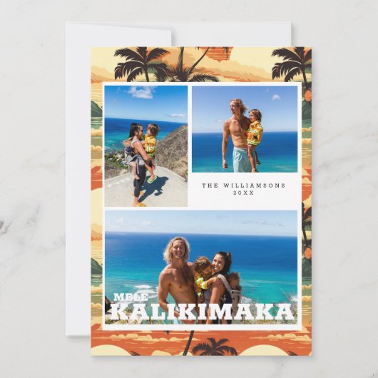 Vintage Hawaï | Mele Kalikimaka Kerstkaart (Voorkant)