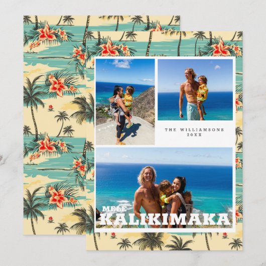 Vintage Hawaï | Mele Kalikimaka Kerstkaart (Voorkant / Achterkant)