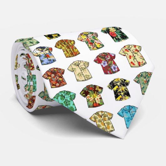 Vintage Hawaïaans Shirt Stropdas (Opgerold)