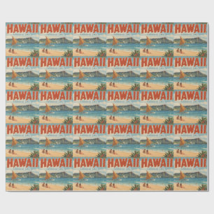 Vintage Hawaiaanse Aloha Escape Paradijs Cadeaupapier