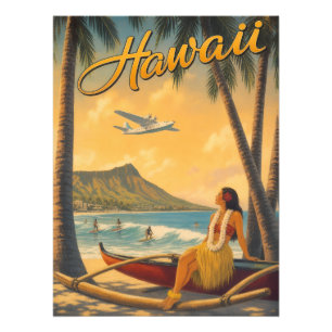 Vintage Hawaiaanse Hula Meisje Aloha Ontsnapping P Foto Afdruk