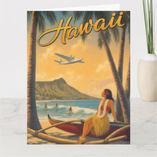 Vintage Hawaiaanse Hula Meisje Aloha Ontsnapping P Kaart