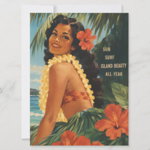 Vintage Hawaiaanse Hula Meisje Aloha Ontsnapping P Kaart
