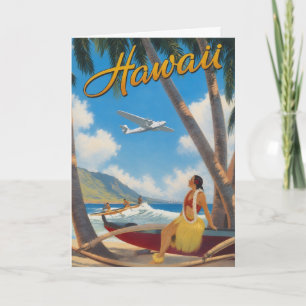 Vintage Hawaiaanse Hula Meisje Aloha Ontsnapping P Kaart