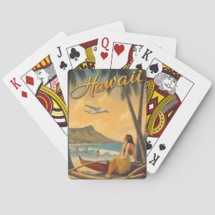 Vintage Hawaiaanse Hula Meisje Aloha Ontsnapping P Pokerkaarten
