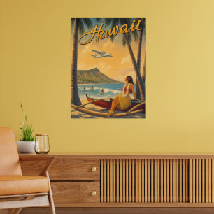 Vintage Hawaiaanse Hula Meisje Aloha Ontsnapping P Poster