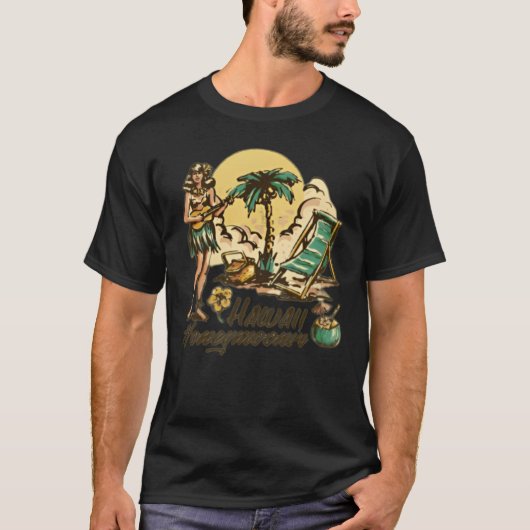 Vintage Hawaïaanse huwelijksreis T-shirt (Voorkant)