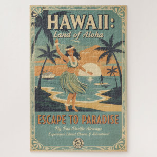 Vintage Hawaiaanse Land van Aloha Ontsnap naar het Legpuzzel