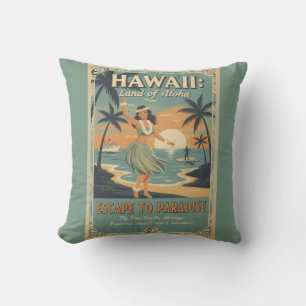 Vintage Hawaïaanse Land van Aloha Ontsnappen naar Kussen