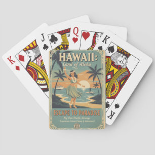 Vintage Hawaïaanse Land van Aloha Ontsnappen naar Pokerkaarten