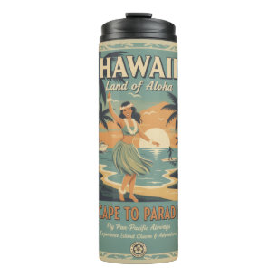 Vintage Hawaïaanse Land van Aloha Ontsnappen naar Thermosbeker