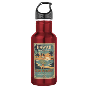 Vintage Hawaïaanse Land van Aloha Ontsnappen naar Waterfles