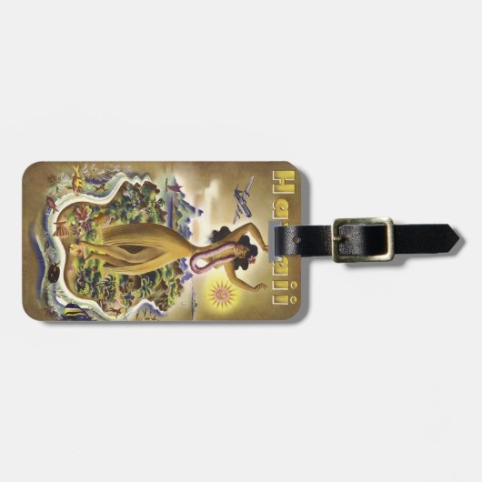 Vintage Hawaii 2 Bagagelabel (Voorkant horizontaal)