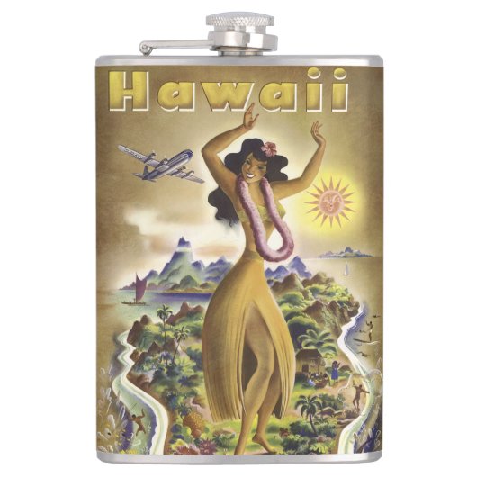 Vintage Hawaii 2 Heupfles (Voorkant)