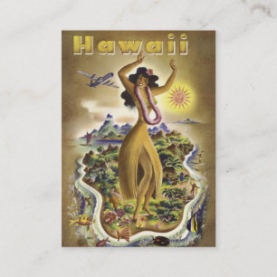 Vintage Hawaii 2 Visitekaartje
