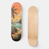 Vintage Hawaii Beach Sunset Persoonlijk Skateboard (Voorkant)