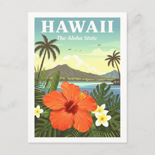 Vintage Hawaii Briefkaart (Voorkant)