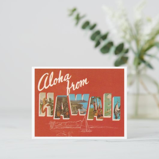 Vintage Hawaii Briefkaart (Staand voorkant)