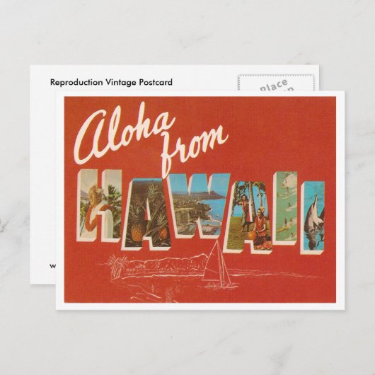 Vintage Hawaii Briefkaart (Voorkant / Achterkant)