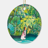 Vintage Hawaii Hula Travel Keramisch Ornament (Links)