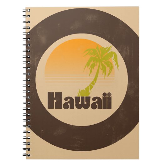 Vintage Hawaii Logo Notitieboek (Voorkant)
