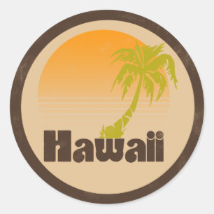 Vintage Hawaii Logo Ronde Sticker