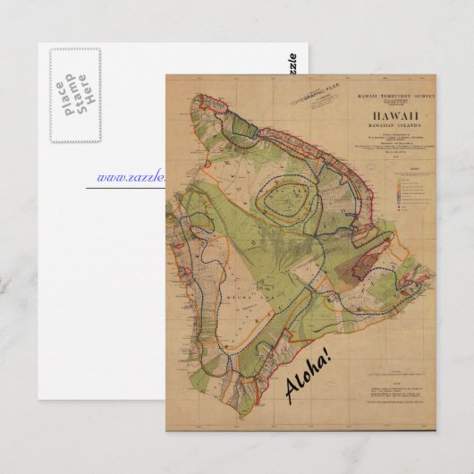Vintage Hawaii Postcard Aloha Briefkaart (Voorkant / Achterkant)