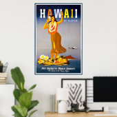 Vintage Hawaii Poster (Thuiskantoor)