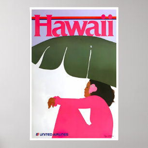Vintage Hawaiï Poster Reis Kunst Hawaïaans Retro