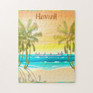 Vintage Hawaii Reisposter Puzzle Legpuzzel