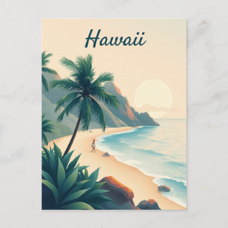 Vintage Hawaii Travel Illustration Briefkaart