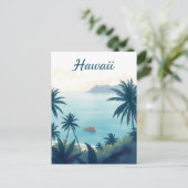 Vintage Hawaii Travel Illustration Briefkaart (Staand voorkant)