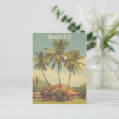Vintage Hawaii Tropical Beach Travel Briefkaart (Staand voorkant)