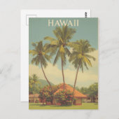 Vintage Hawaii Tropical Beach Travel Briefkaart (Voorkant / Achterkant)