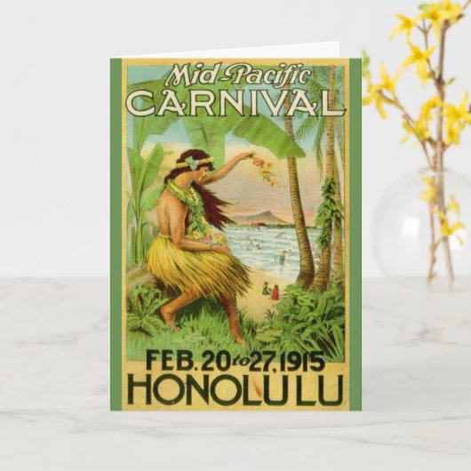 Vintage Hawaiiaanse Reis Kaart (Gele Bloem)