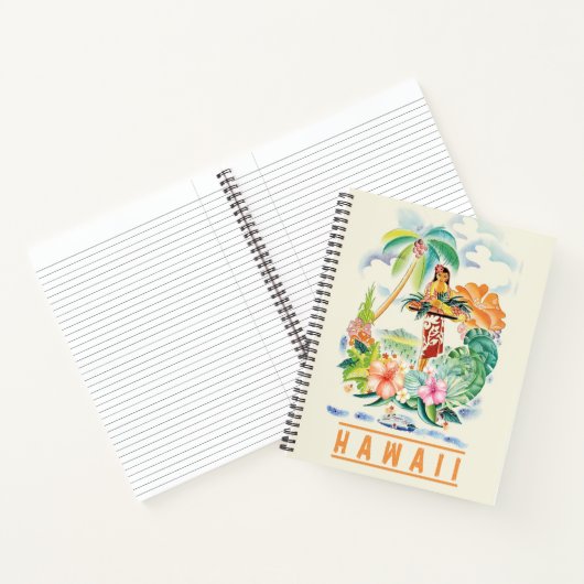 Vintage Hawaiiaanse Reisposter Planner Notitieboek (Binnen)