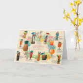 Vintage - Hawaiian Cocktails Kaart (Gele Bloem)