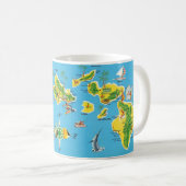 Vintage Hawaiian Islands Map Mug Koffiemok (Voorkant rechts)