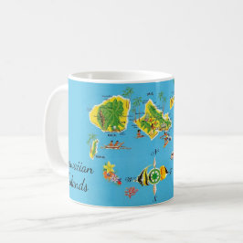 Vintage Hawaiian Islands Map Mug Koffiemok