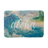 Vintage Hawaiian Wave Briefkaart Badmat (Voorkant)
