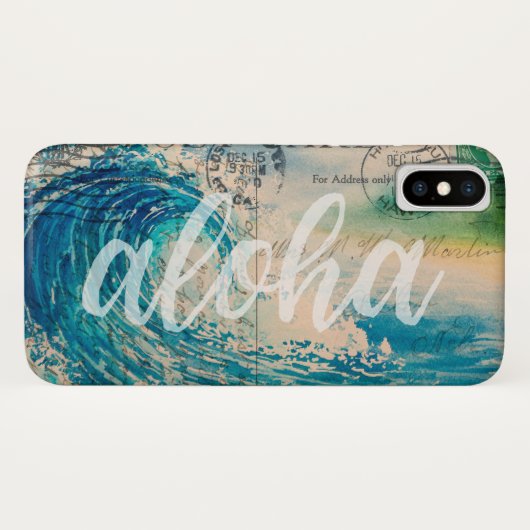 Vintage Hawaiian Wave Briefkaart Case-Mate iPhone Case (Achterkant (horizontaal))