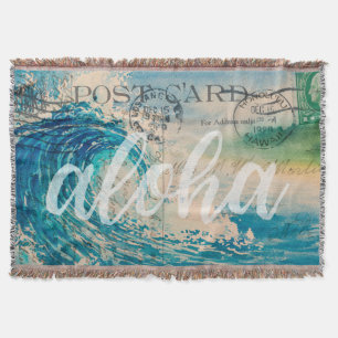 Vintage Hawaiian Wave Briefkaart Deken