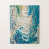 Vintage Hawaiian Wave Briefkaart Legpuzzel (Verticaal)