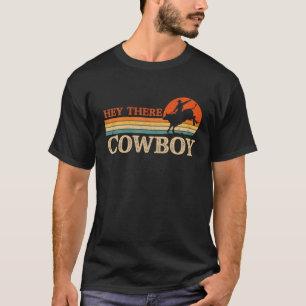 Vintage Hé daar Cowboy Riding Bull  Weste T-shirt