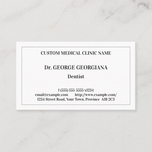 Vintage Health Care Professional Visitekaartje (Voorkant)