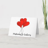 Vintage heart-ballons - Customized Kaart (Achterkant)